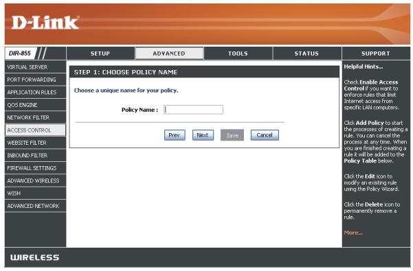 D-LINK DIR-855 - Assistant de contrôle d'accès (suite) - 1