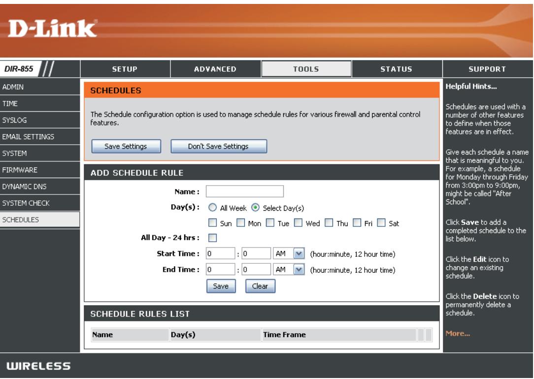 D-LINK DIR-855 - Calendriers - 1