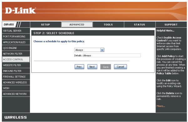 D-LINK DIR-855 - Assistant de contrôle d'accès (suite) - 2