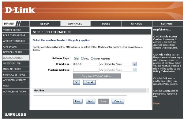 D-LINK DIR-855 - Assistant de contrôle d'accès (suite) - 3