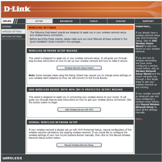 D-LINK DIR-855 - Assistant de configuration de sécurité du réseau sans fil - 1