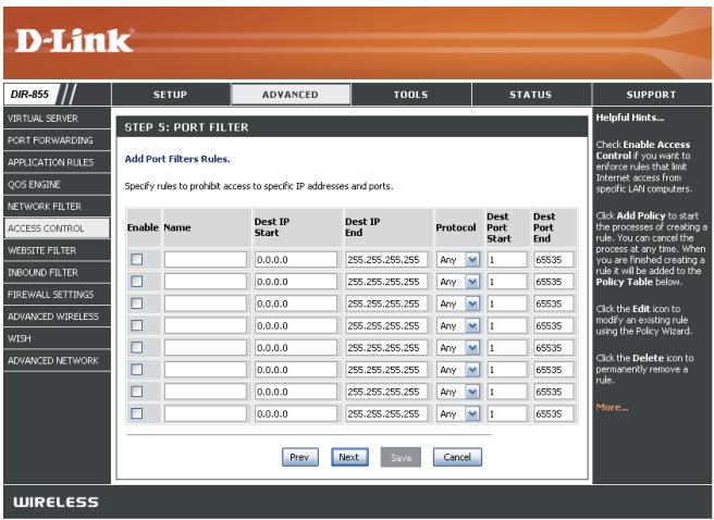 D-LINK DIR-855 - Assistant de contrôle d'accès (suite) - 2