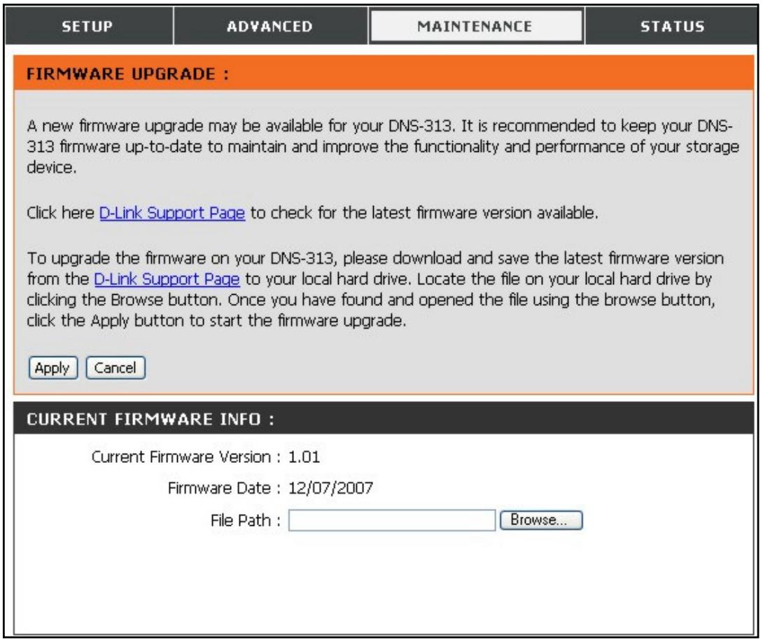 D-LINK DNS-313 - Mise à jour du microprogramme - 1