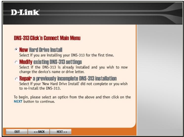D-LINK DNS-313 - Click n’ Connect pour l’installation d’un nouveau disque dur - 2