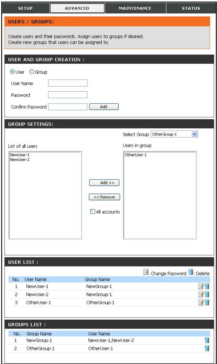D-LINK DNS-313 - Utilisateurs / Groupes - 1