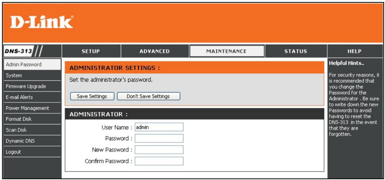 D-LINK DNS-313 - Maintenance - 1