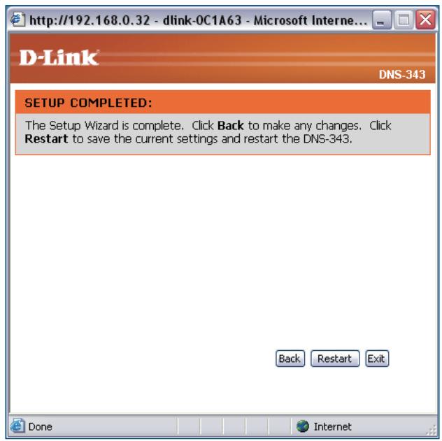 D-LINK DNS-343 - Assistant de configuration - 6