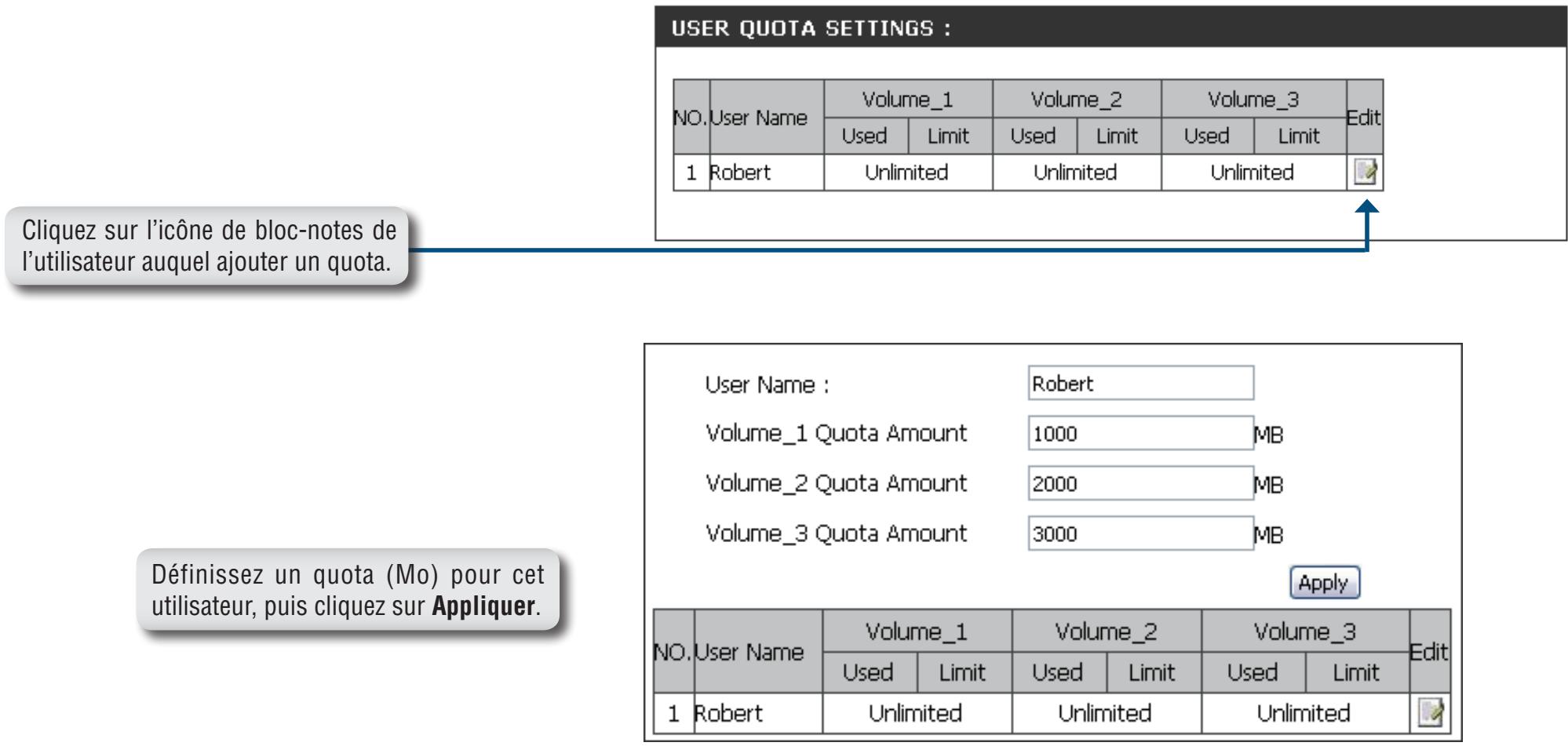 D-LINK DNS-343 - Configuration des quotas - 1
