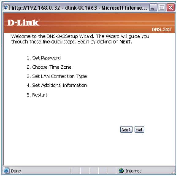 D-LINK DNS-343 - Assistant de configuration - 1