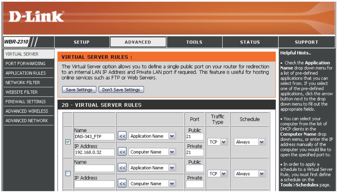 D-LINK DNS-343 - Serveur FTP derrière un routeur - 1