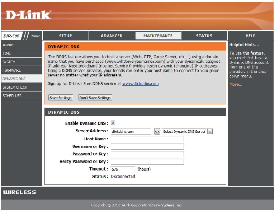 D-LINK DIR-505 - DNS dynamique - 1