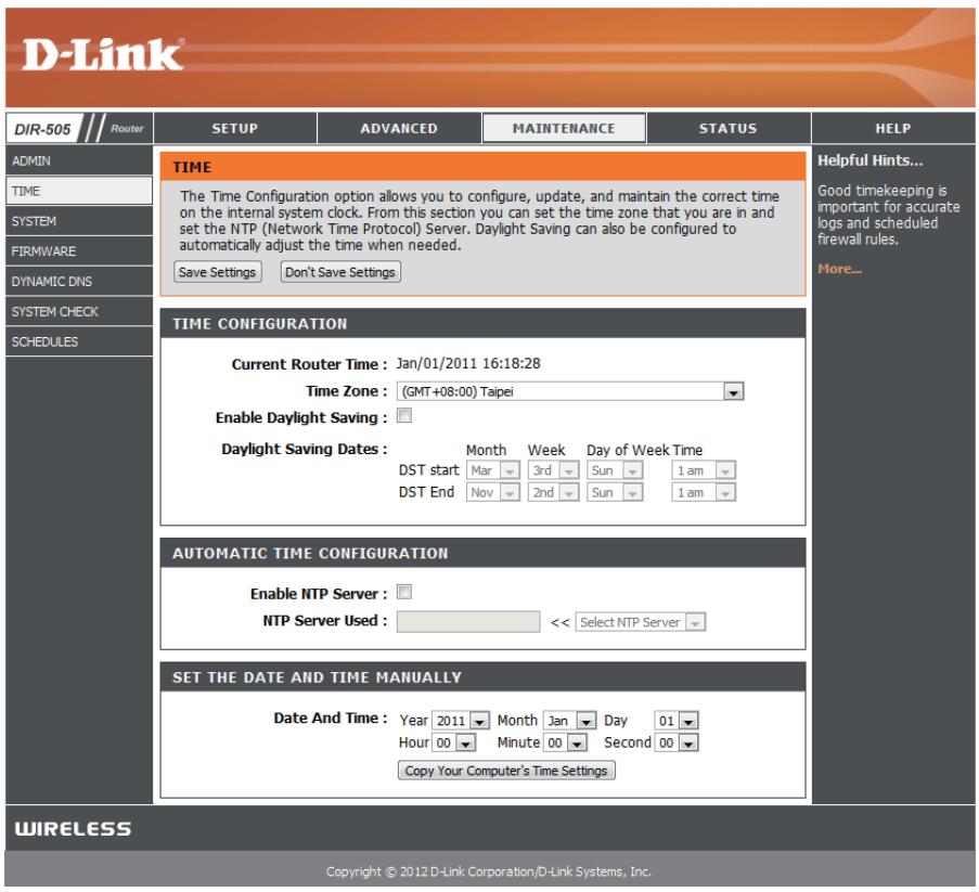 D-LINK DIR-505 - Heure - 1