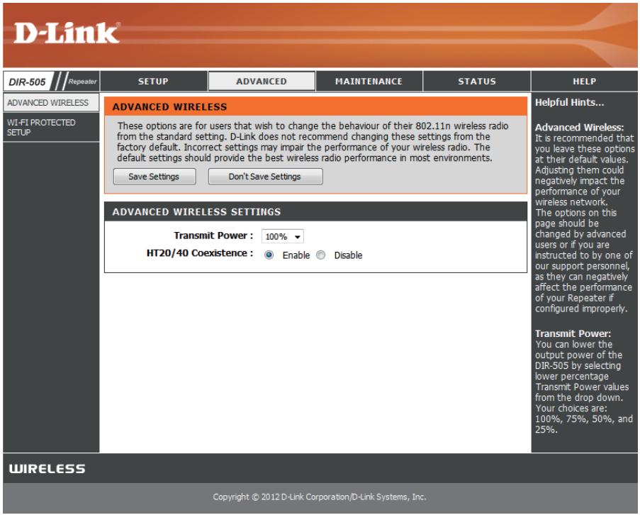 D-LINK DIR-505 - Paramètres sans fil avances - 1