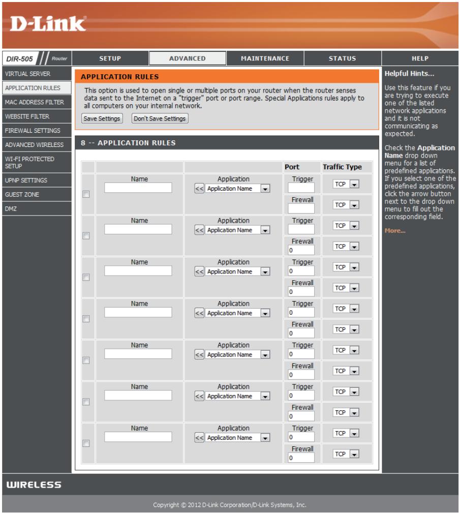 D-LINK DIR-505 - Règles d'application - 1
