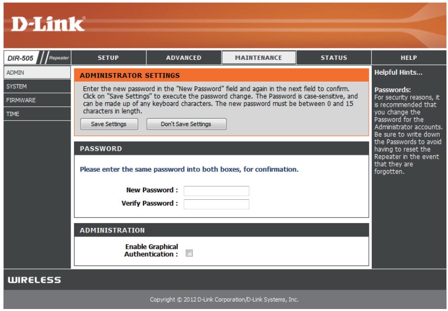 D-LINK DIR-505 - Maintenance Administrator - 1