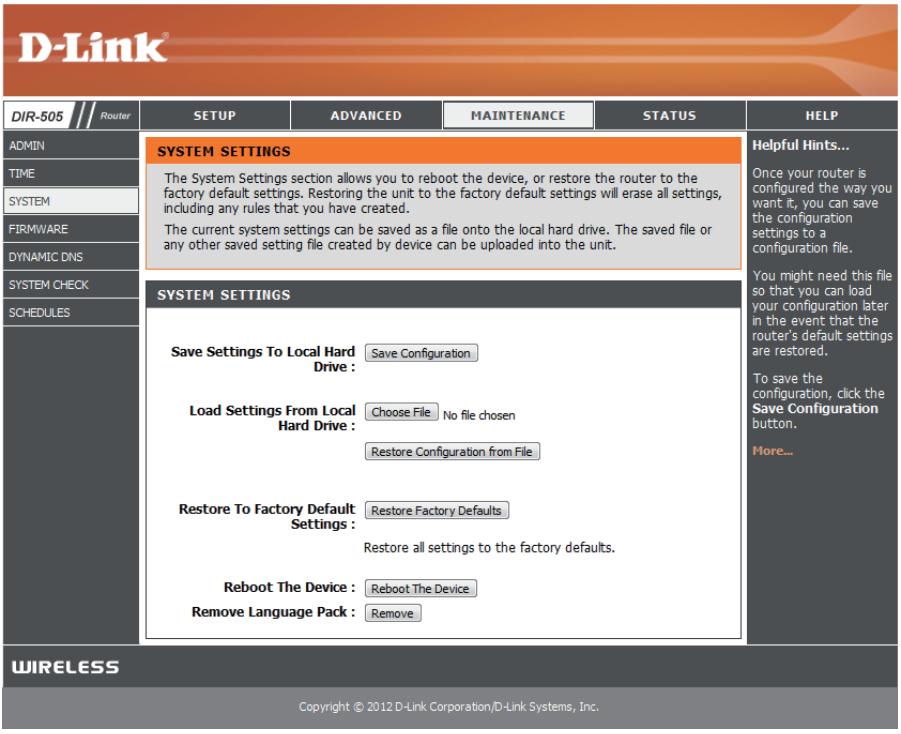 D-LINK DIR-505 - Système - 1