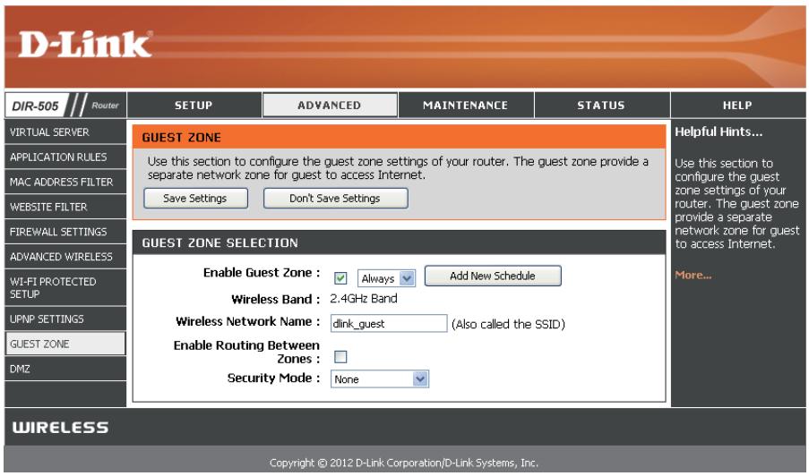 D-LINK DIR-505 - Zone invité - 1
