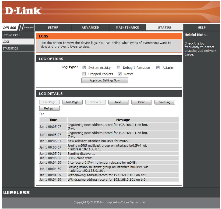 D-LINK DIR-505 - Journaux - 1