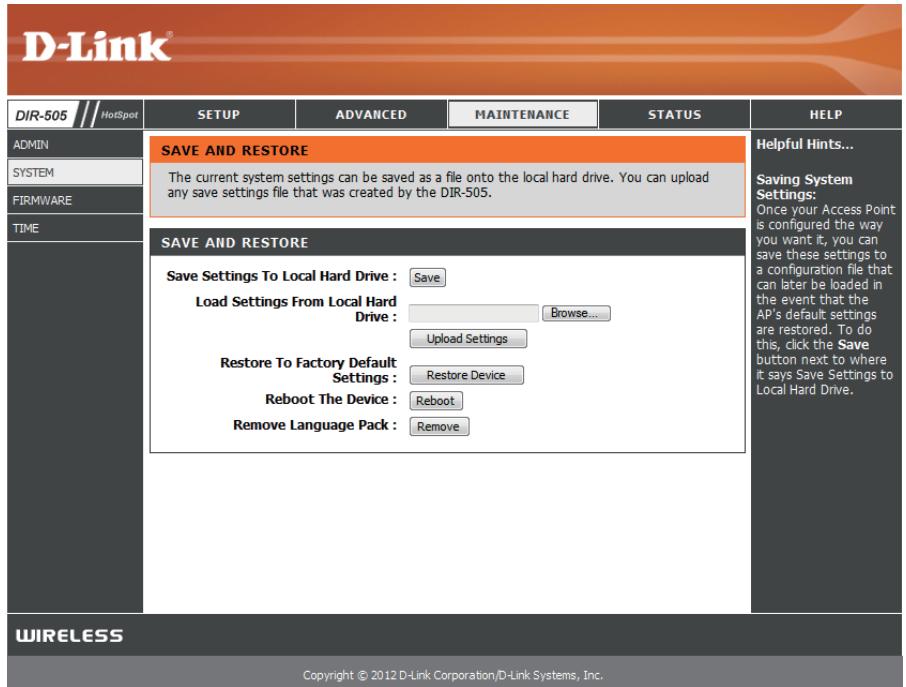 D-LINK DIR-505 - Restaurer les - 1