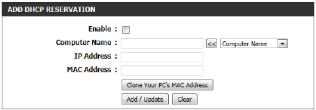 D-LINK DIR-645,  DIR-655 N - Nombre de clients DHCP dynamiques - 1