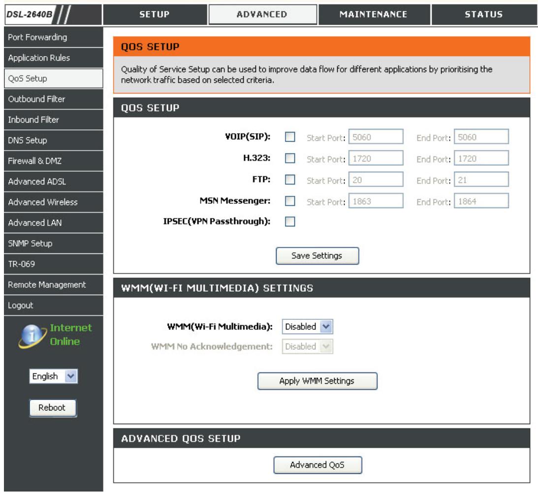 D-LINK DSL-2640B,  DSL-2680 - CONFIGURATION DE LA QUALITÉ DE SERVICE AVANCÉE - 1