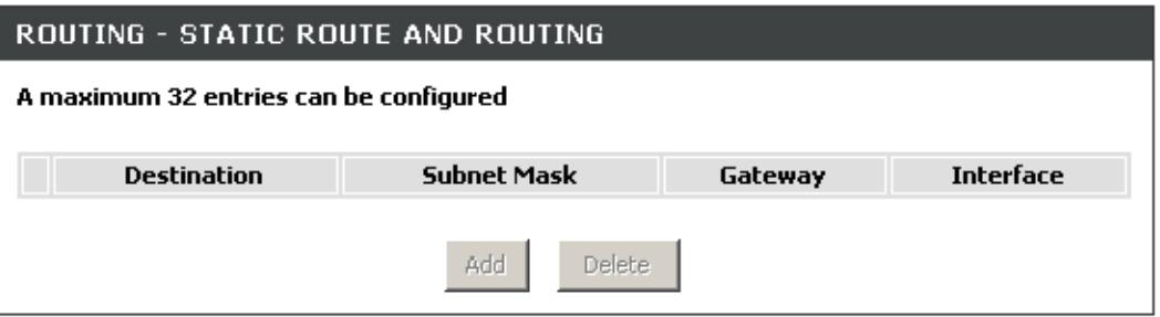 D-LINK DSL-2640B,  DSL-2680 - ACHEMINEMENT STATIQUE ET AJOUT D'ACHEMINEMENT - 1