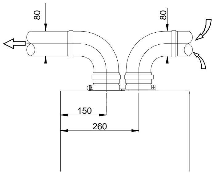 DEVILLE DCMA 25-08 - Conduit des fumées - kit h - 2
