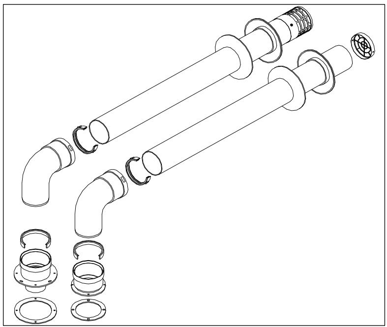 DEVILLE DCMA 25-08 - Conduit des fumées - kit h - 1