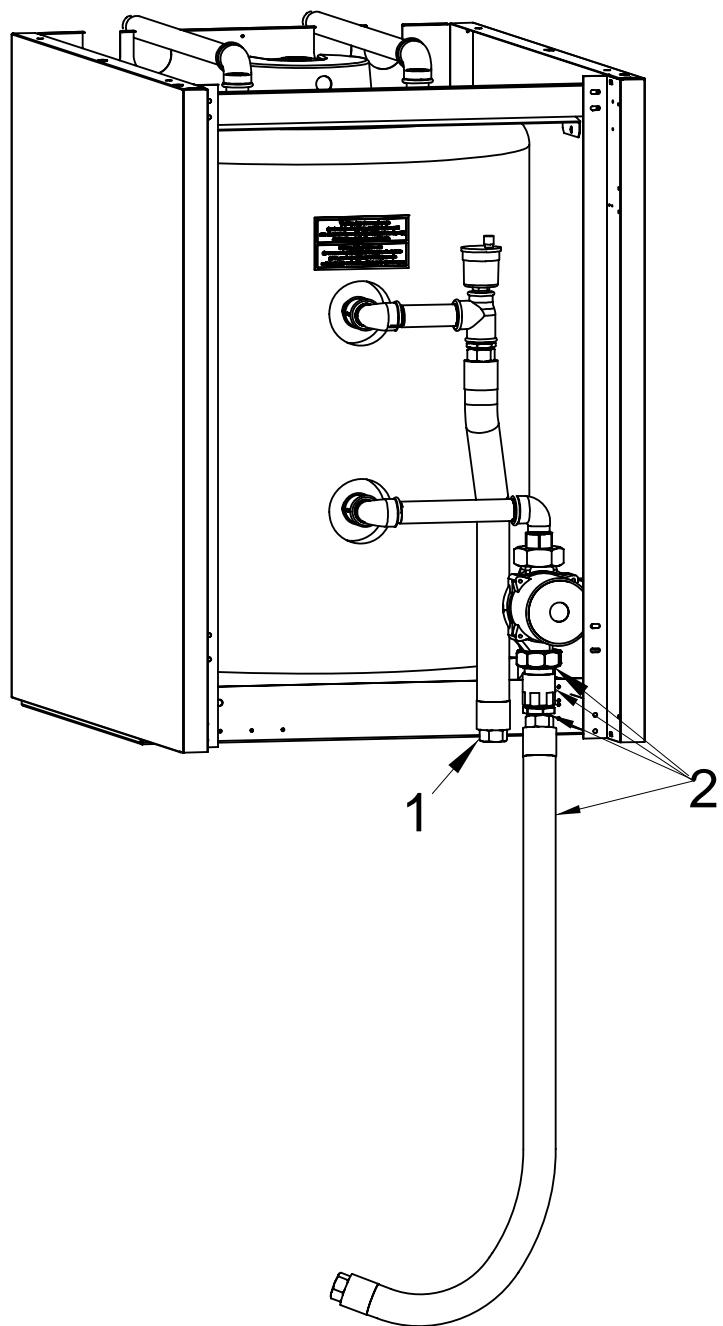 DEVILLE EXCELLIA FIOUL 27 BTC - DETAILS DU RACCORDEMENT HYDRAULIQUE DU BALON - 1