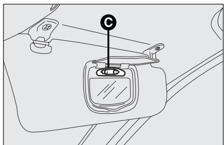 FIAT BRAVO 2007 - PLAFONNIER MIROIR DE COURTOISIE (lorsqu'il est prévu) - 1