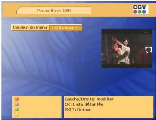 CGV PREMIO PLP - Sous menu 'paramètres OSD - 2