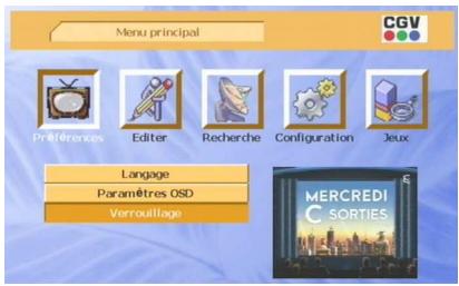 CGV PREMIO PLP - Sous menu 'verrouillage parental': - 1