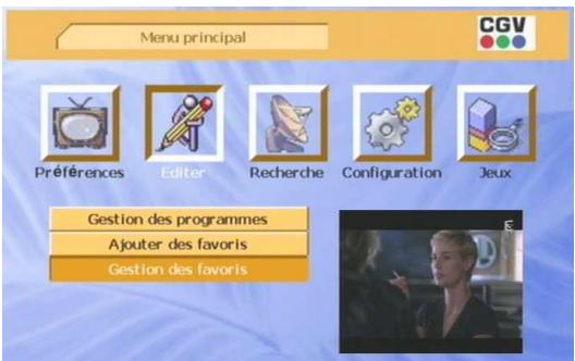 CGV PREMIO PLP - Sous-menu 'gestion des favoris - 1