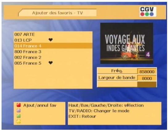 CGV PREMIO PLP - Sous-menu 'ajouter des favors - 2