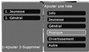 CGV PREMIO PVR D160 - Création d'une nouvelle liste de favoris - 1