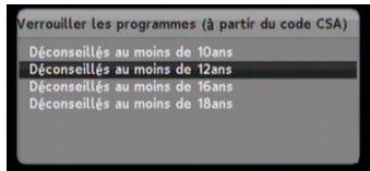 CGV PREMIO SAT - Information sur le code parental et le choix du niveau de moralité - 3