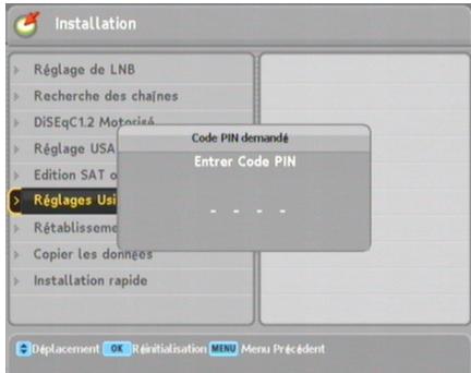 CGV PREMIO SAT - Réglages usine : revenir à la configuration d'usine - 1