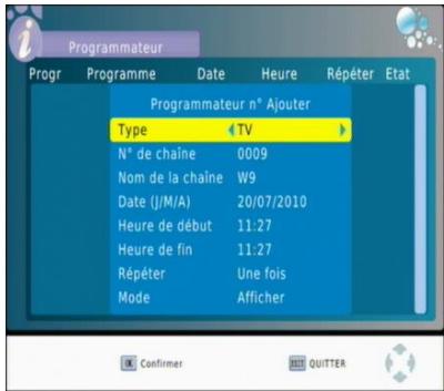 CGV PREMIO HD-W3 70023 - Paramètres utilisés(programmateur) - 1