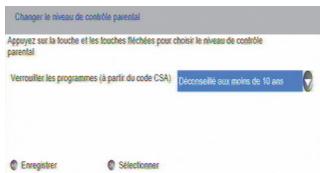 CGV PREMIO SAT HD-W2 - Choix du niveau de moralité - 1