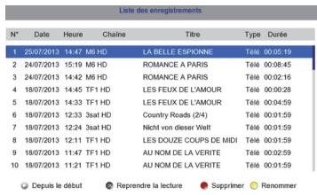 CGV PREMIO SAT HD-W2 - Enregistrements - 1