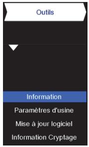 CGV PREMIO SAT HD-W2 - Sous-menu 'Outils' - 1