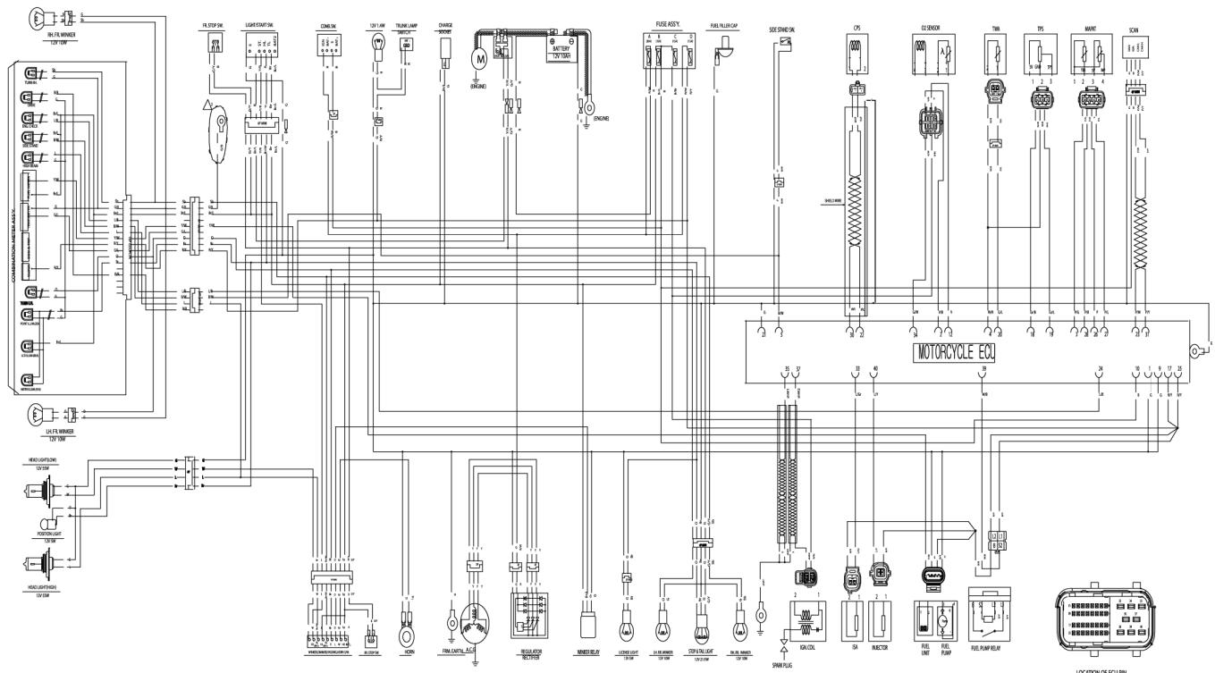 DAELIM 125 S2 - SCHEMA ÉLECTRIQUE - 1