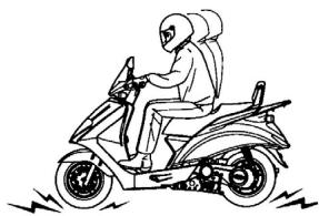 DAELIM SL125 - Ne jamais freiner ni tournier le guidon trop brutalement. - 1