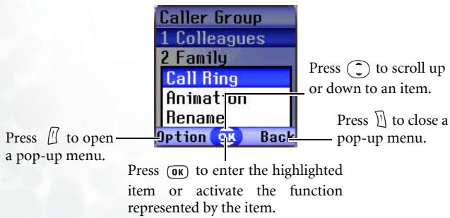 BENQ S660C - Pop-up menus - 1
