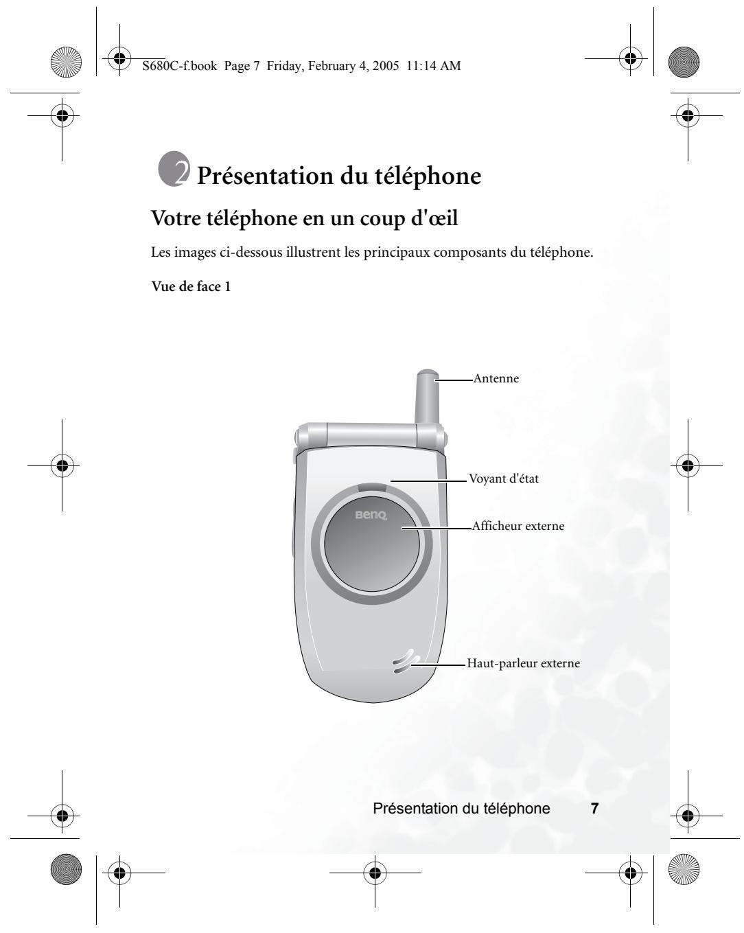 BENQ S680C - Mise sous tension du téléphone - 16