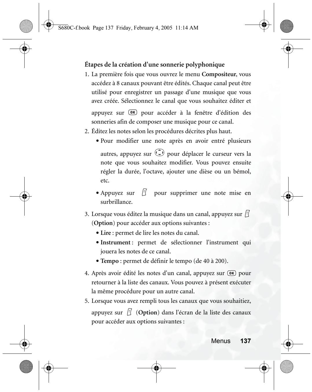 BENQ S680C - Étapes de la création d'une sonnerie polyphonique - 1