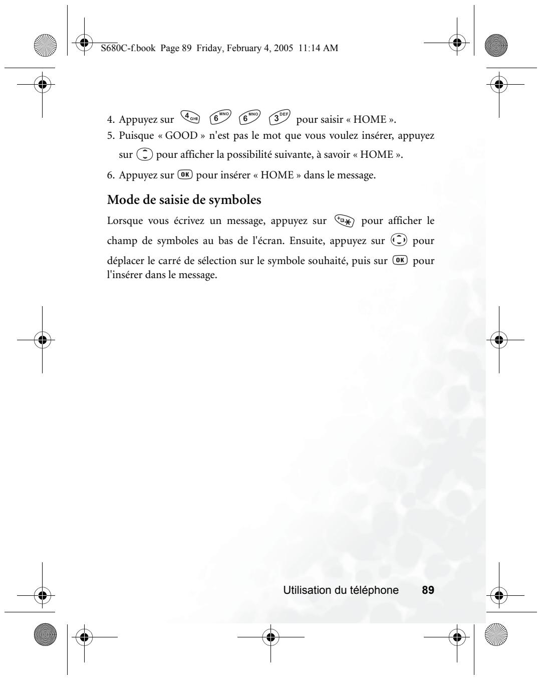 BENQ S680C - Exemple de saisie de texte avec iTap - 15
