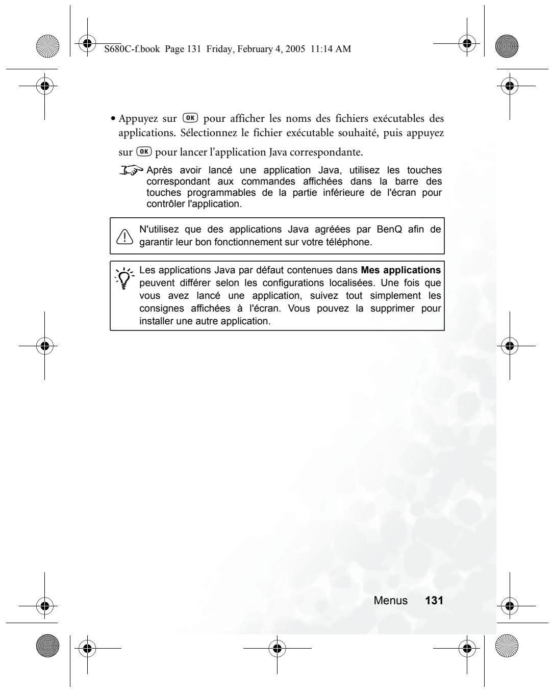 BENQ S680C - Gestion etexecutiondesapplicationsJAVA - 1