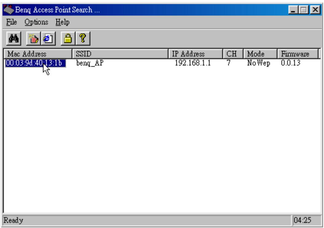 BENQ AWL-500 - 3-1 Utilisation de l'outil de recherche de point d'accès - 2