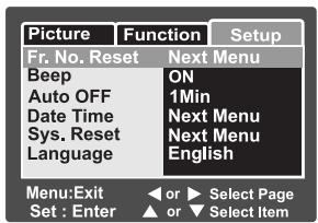 BENQ E43 - Menu Reglages - 1